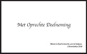 Met oprechte deelneming + Bijbeltekst - map rouw