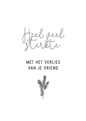 Heel veel sterkte met het verlies van je vriend - kaart