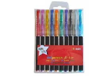 Gelpennen glitter - 10 kleuren